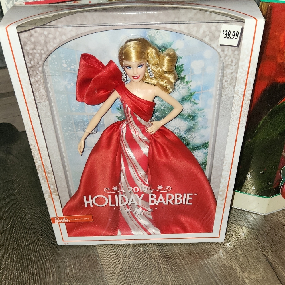 Barbie Holiday Doll in Red and White Gown